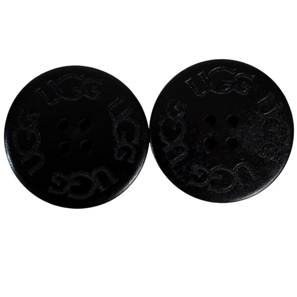 UGG Black 4 Hole Replacement Buttons Set Of 2 Classic Accessory Shoe Repair - Picture 3 of 4